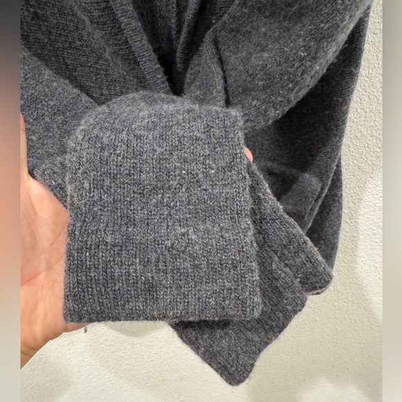 Garnet Hill Lambswool Cashmere Blend Grey Button Front Cardigan Sweater Small - Picture 6 of 14